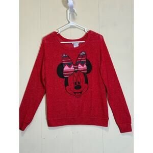 Disney Parks Minnie Mouse Red Knit Lightweight Sweater Women’s Sz M